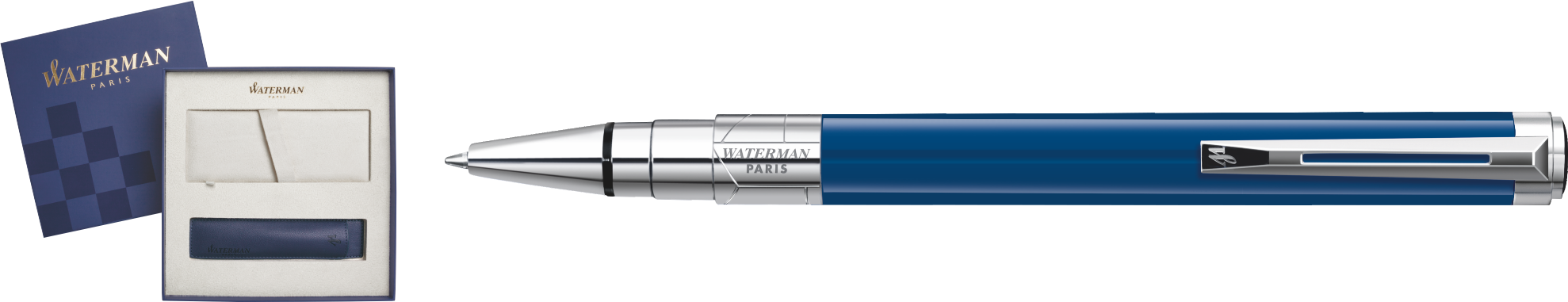 1904579Cover Waterman Perspective Подарочный набор Шариковая ручка, Blue Obsession CT с чехлом