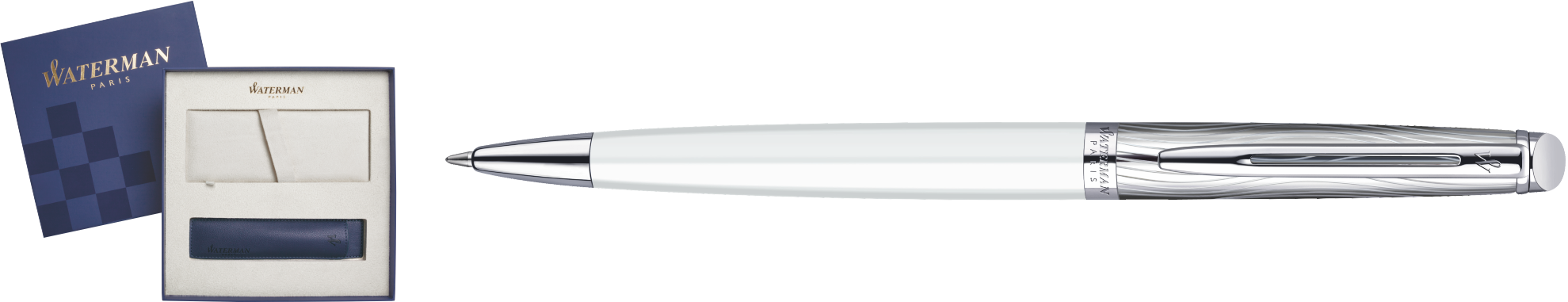 S0921310Cover Waterman Hemisphere Подарочный набор Шариковая ручка   Deluxe, White CT с чехлом