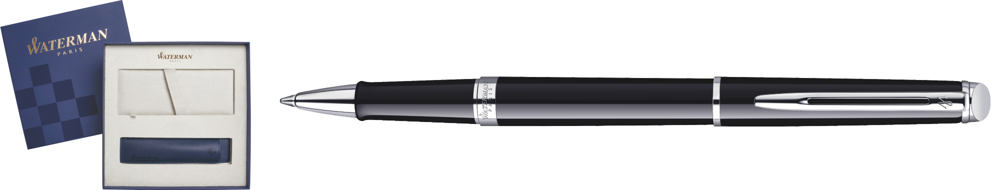S0920550Cover Waterman Hemisphere Подарочный набор Ручка-роллер   Essential, Mars Black CT с чехлом