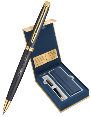 S0920770Gifts Waterman Hemisphere Подарочный набор: Чехол и Шариковая ручка, цвет: MatteBlack GT